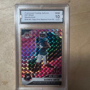 Devonta smith 2021 mosaic #246 Debut Pink Reactive Prizm  PGA 10